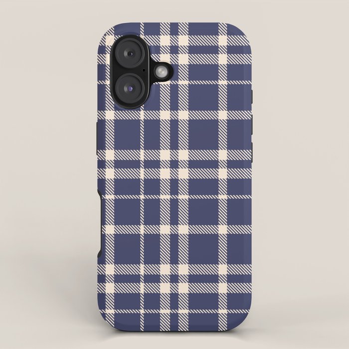Denim Blue & White Festive Plaid iPhone Case Gallery Image 1