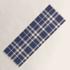 Denim Blue & White Festive Plaid Yoga Mat Gallery Image 1