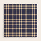 Denim Blue & White Festive Plaid Wood Wall Art Gallery Image 1