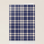 Denim Blue & White Festive Plaid Stationery Card Gallery Image 2
