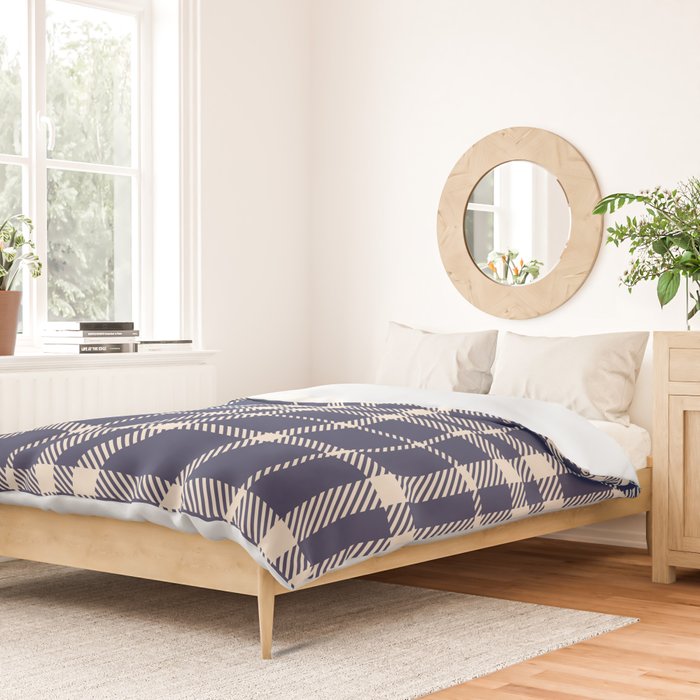 Denim Blue & White Festive Plaid Duvet Cover Gallery Image 2