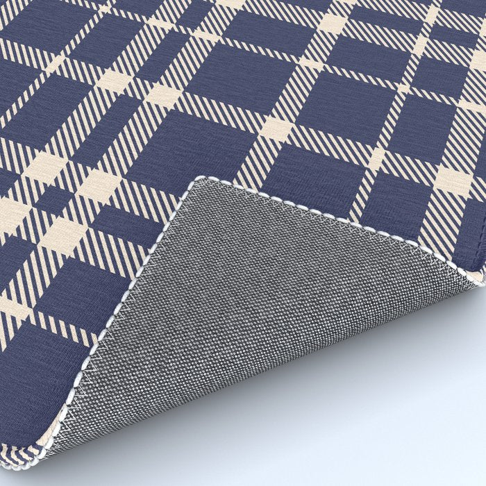 Denim Blue & White Festive Plaid Rug Gallery Image 4