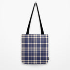 Denim Blue & White Festive Plaid Tote Bag Gallery Image 2