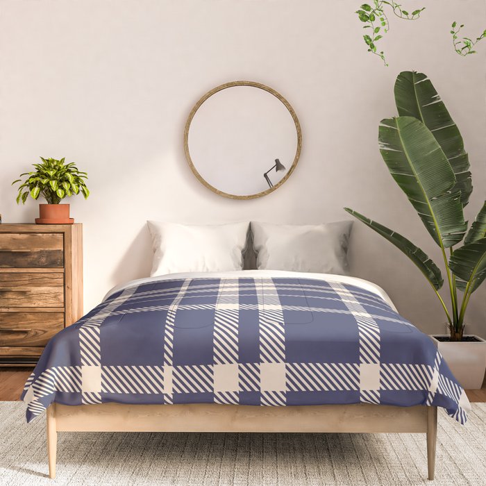 Denim Blue & White Festive Plaid Comforter Gallery Image 3