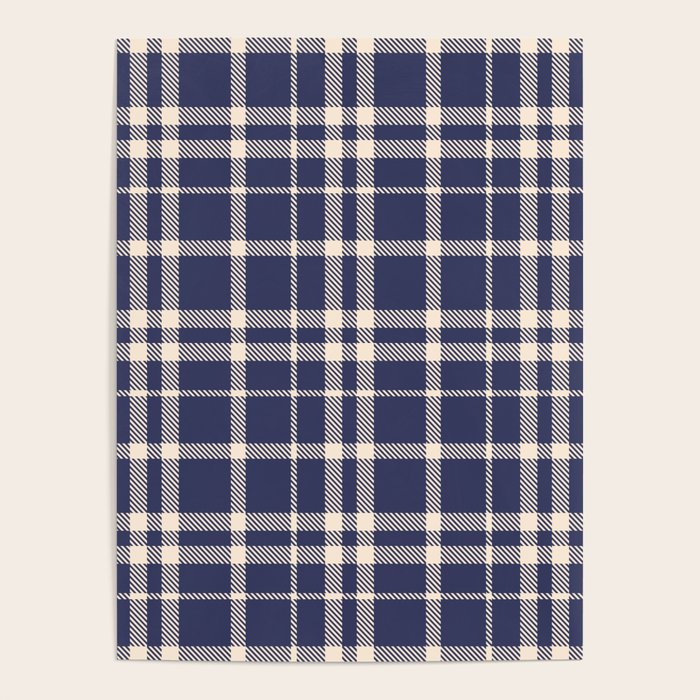Denim Blue & White Festive Plaid Poster Gallery Image 4