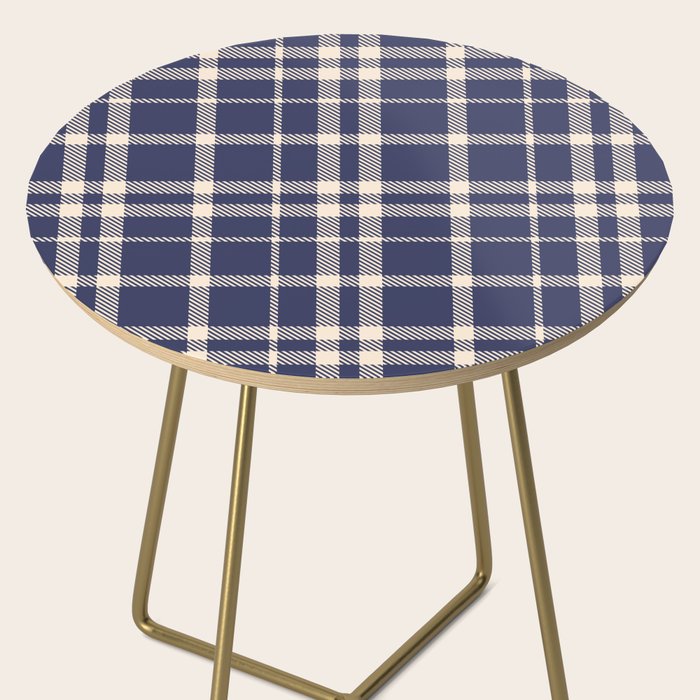 Denim Blue & White Festive Plaid Side Table Gallery Image 2
