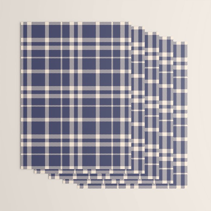 Denim Blue & White Festive Plaid Wrapping Paper Gallery Image 3