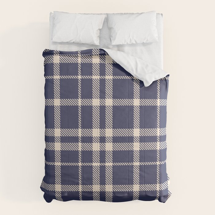 Denim Blue & White Festive Plaid Comforter Gallery Image 1