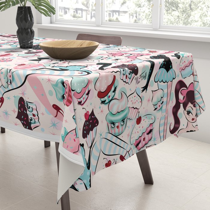Cupcake Dolls Pattern Tablecloth Gallery Image 3