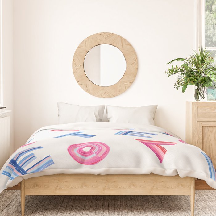 Cast Your Vote | Hand-Lettered Pattern in White Duvet Cover Gallery Image 3