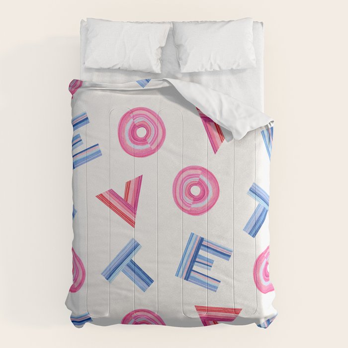 Cast Your Vote | Hand-Lettered Pattern in White Comforter Gallery Image 1