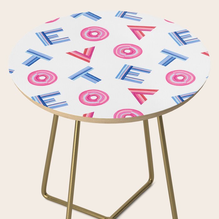 Cast Your Vote | Hand-Lettered Pattern in White Side Table Gallery Image 2