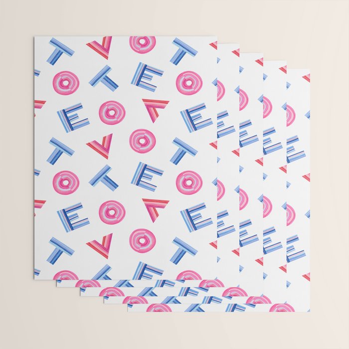 Cast Your Vote | Hand-Lettered Pattern in White Wrapping Paper Gallery Image 3