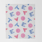 Cast Your Vote | Hand-Lettered Pattern in White Throw Blanket Gallery Image 2