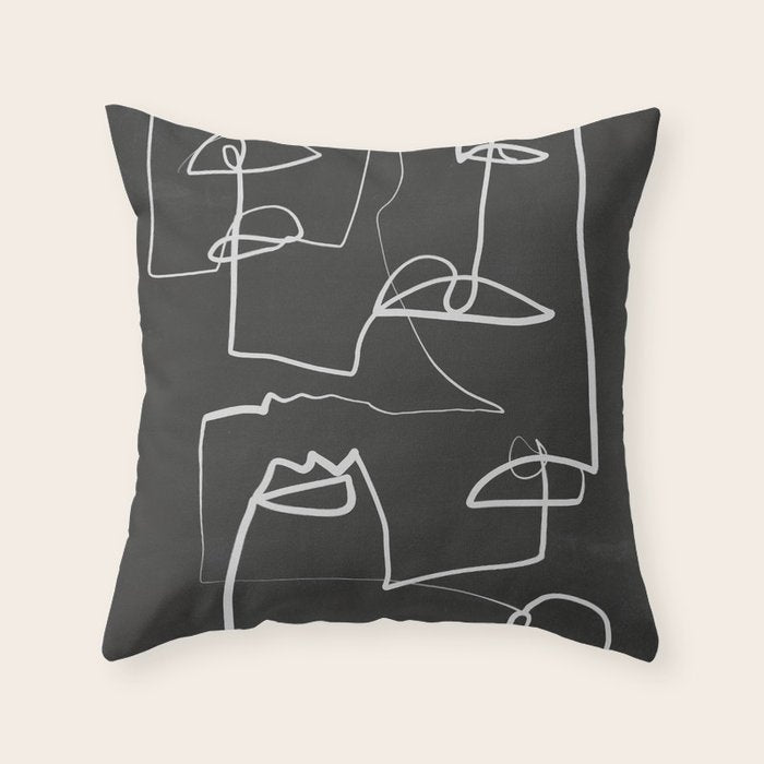 Abstract line art 12-2 Throw Pillow Gallery Image 6
