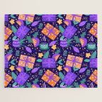 Christmas pattern in purple Jigsaw Puzzle Gallery Image 1