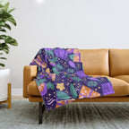 Christmas pattern in purple Throw Blanket Gallery Image 1