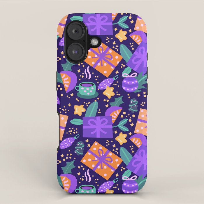 Christmas pattern in purple iPhone Case Gallery Image 1