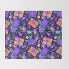 Christmas pattern in purple Throw Blanket Gallery Image 2