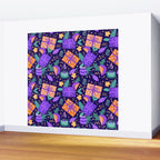 Christmas pattern in purple Wall Mural Gallery Image 2