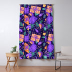 Christmas pattern in purple Window Curtain Gallery Image 5
