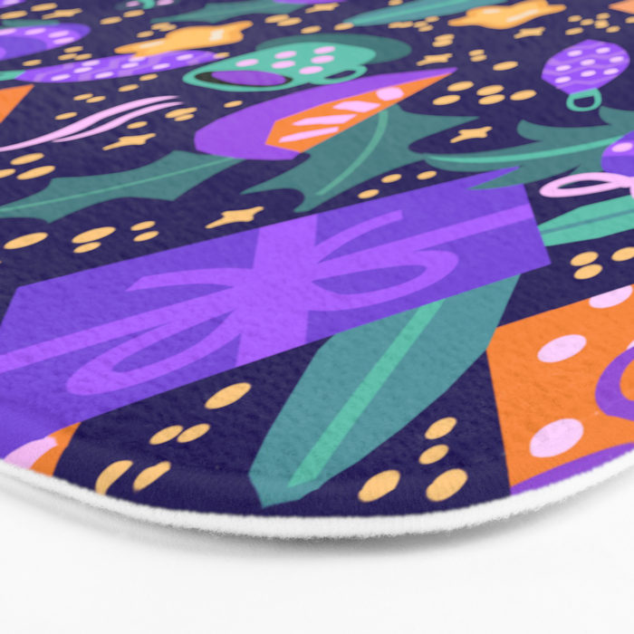 Christmas pattern in purple Bath Mat Gallery Image 3