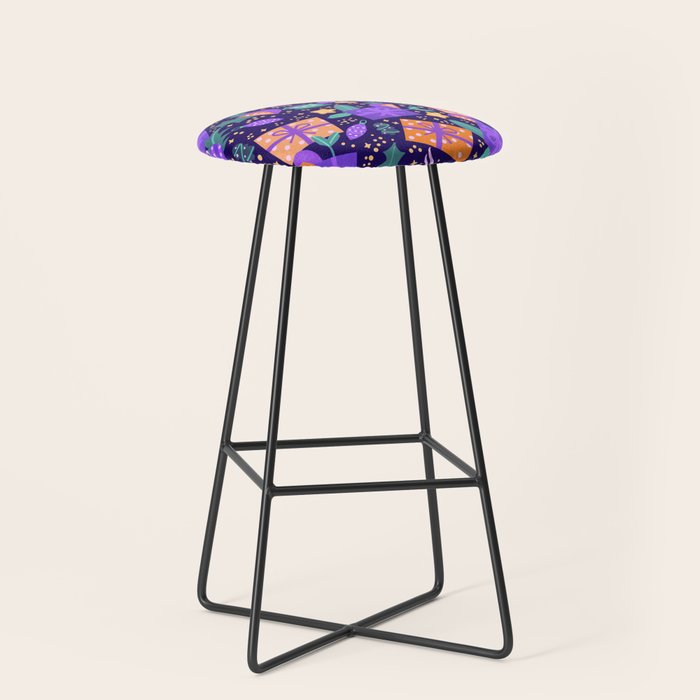 Christmas pattern in purple Stool Gallery Image 1