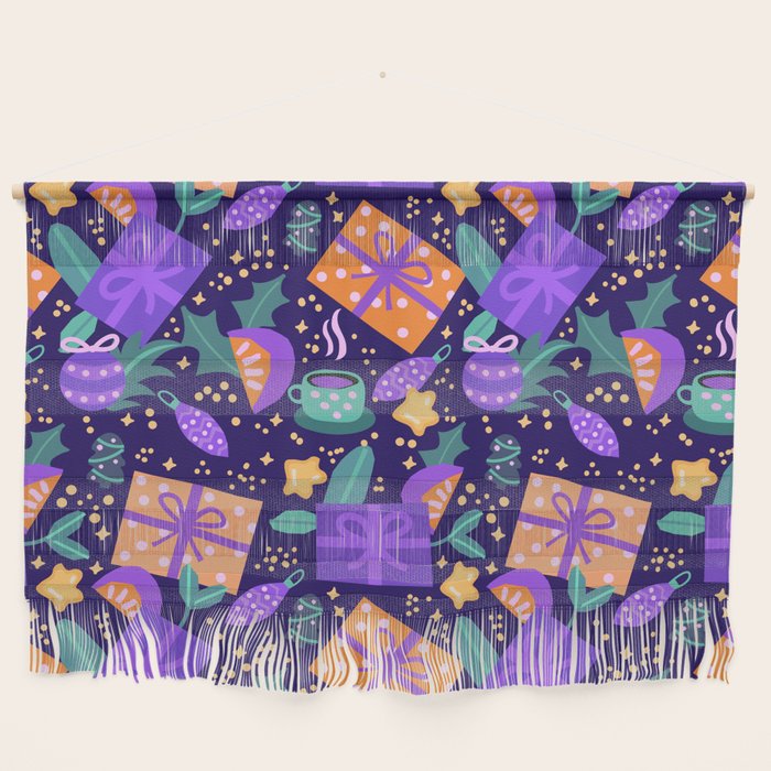 Christmas pattern in purple Wall Hanging Gallery Image 1