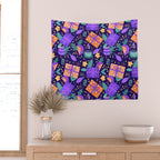 Christmas pattern in purple Wall Tapestry Gallery Image 2
