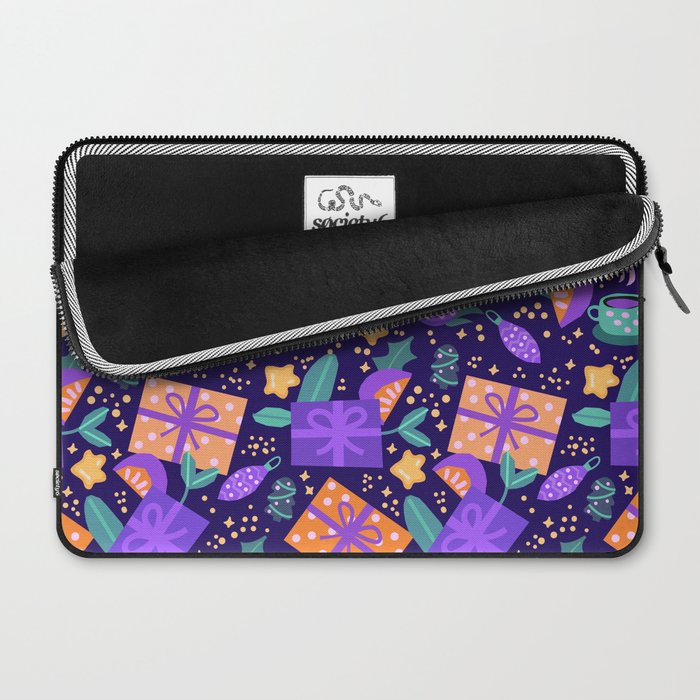 Christmas pattern in purple Laptop Sleeve Gallery Image 2