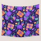 Christmas pattern in purple Wall Tapestry Gallery Image 4