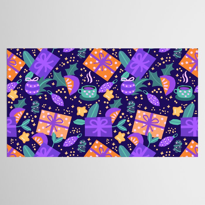 Christmas pattern in purple Tablecloth Gallery Image 2