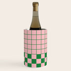Grid Check Pink and Green Checkered Pattern Wine Chiller Gallery Image 2