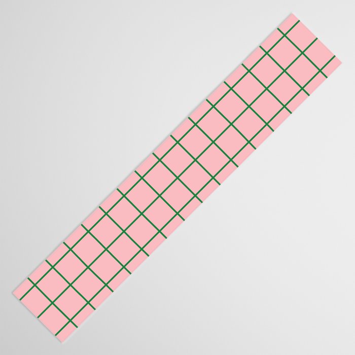 Grid Check Pink and Green Checkered Pattern Table Runner Gallery Image 3