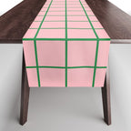 Grid Check Pink and Green Checkered Pattern Table Runner Gallery Image 1