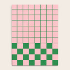 Grid Check Pink and Green Checkered Pattern Notebook Gallery Image 4