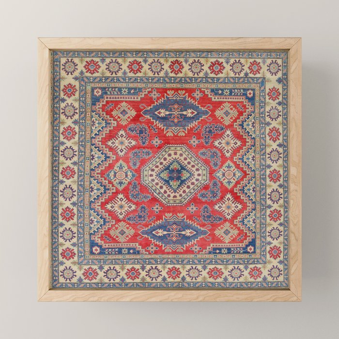 Precious Labryrinth Kazak Persian Handmade Rugs  Mini Art Print Gallery Image 1