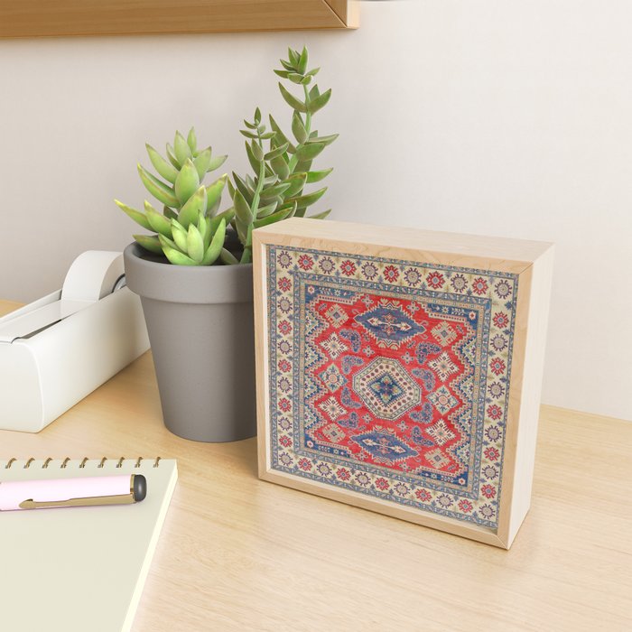 Precious Labryrinth Kazak Persian Handmade Rugs  Mini Art Print Gallery Image 2