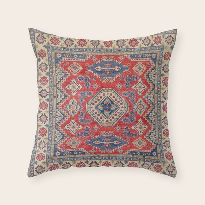 Precious Labryrinth Kazak Persian Handmade Rugs  Throw Pillow Gallery Image 1