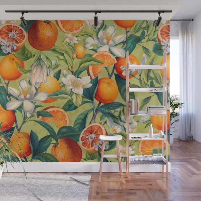 Orange Blossoms Wall Mural Gallery Image 1