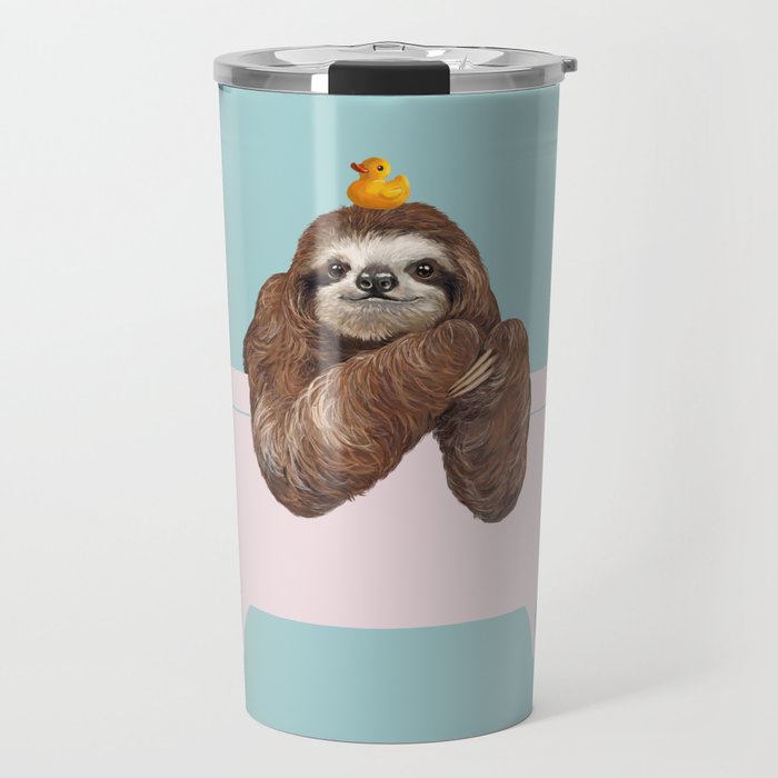 Sloth in Bathtub  Travel Mug Gallery Image 1