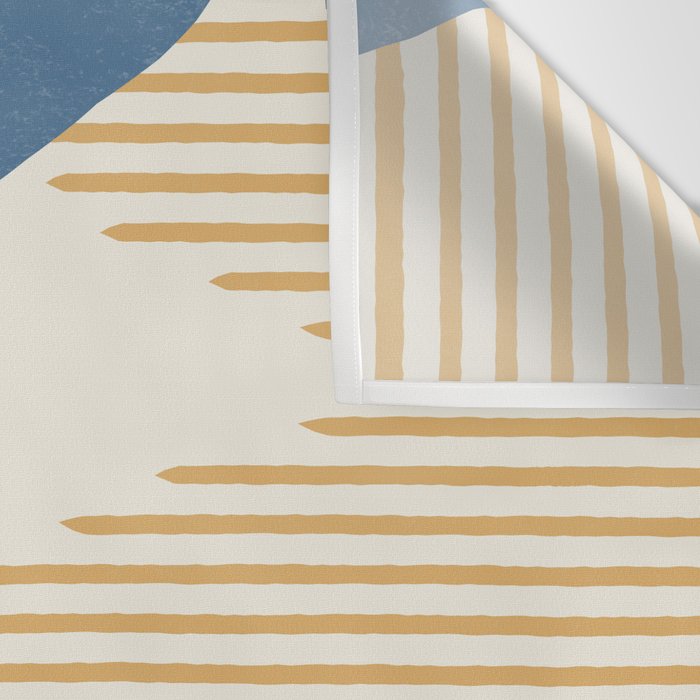 Lines Color Shapes - Blue Gold Brown  Wall Tapestry Gallery Image 3