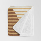 Lines Color Shapes - Blue Gold Brown  Throw Blanket Gallery Image 3