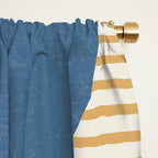 Lines Color Shapes - Blue Gold Brown  Window Curtain Gallery Image 2