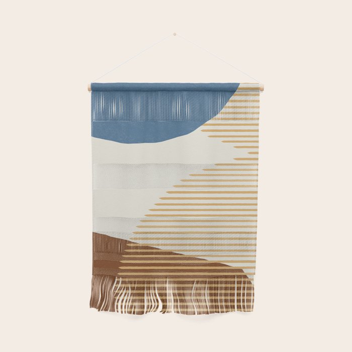 Lines Color Shapes - Blue Gold Brown  Wall Hanging Gallery Image 1