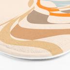 YOUR HEALTH IS YOUR WEALTH with Liquid retro abstract pattern in orange and blue Bath Mat Gallery Image 3