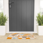 YOUR HEALTH IS YOUR WEALTH with Liquid retro abstract pattern in orange and blue Welcome Mat Gallery Image 3