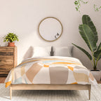 YOUR HEALTH IS YOUR WEALTH with Liquid retro abstract pattern in orange and blue Comforter Gallery Image 3