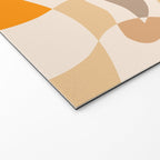 YOUR HEALTH IS YOUR WEALTH with Liquid retro abstract pattern in orange and blue Welcome Mat Gallery Image 2
