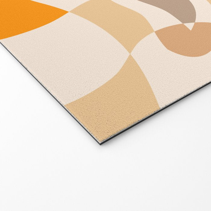 YOUR HEALTH IS YOUR WEALTH with Liquid retro abstract pattern in orange and blue Welcome Mat Gallery Image 2